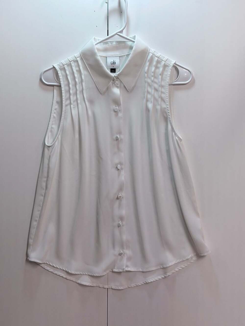 Cabi Pintuck Sleeveless Blouse Style Size Small #4556